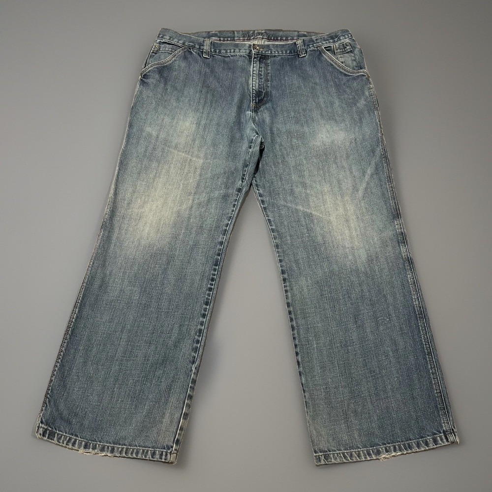 Old Navy Mens Indigo Y2K Baggy Loose Straight Painter Carpenter Jeans Size 42x30